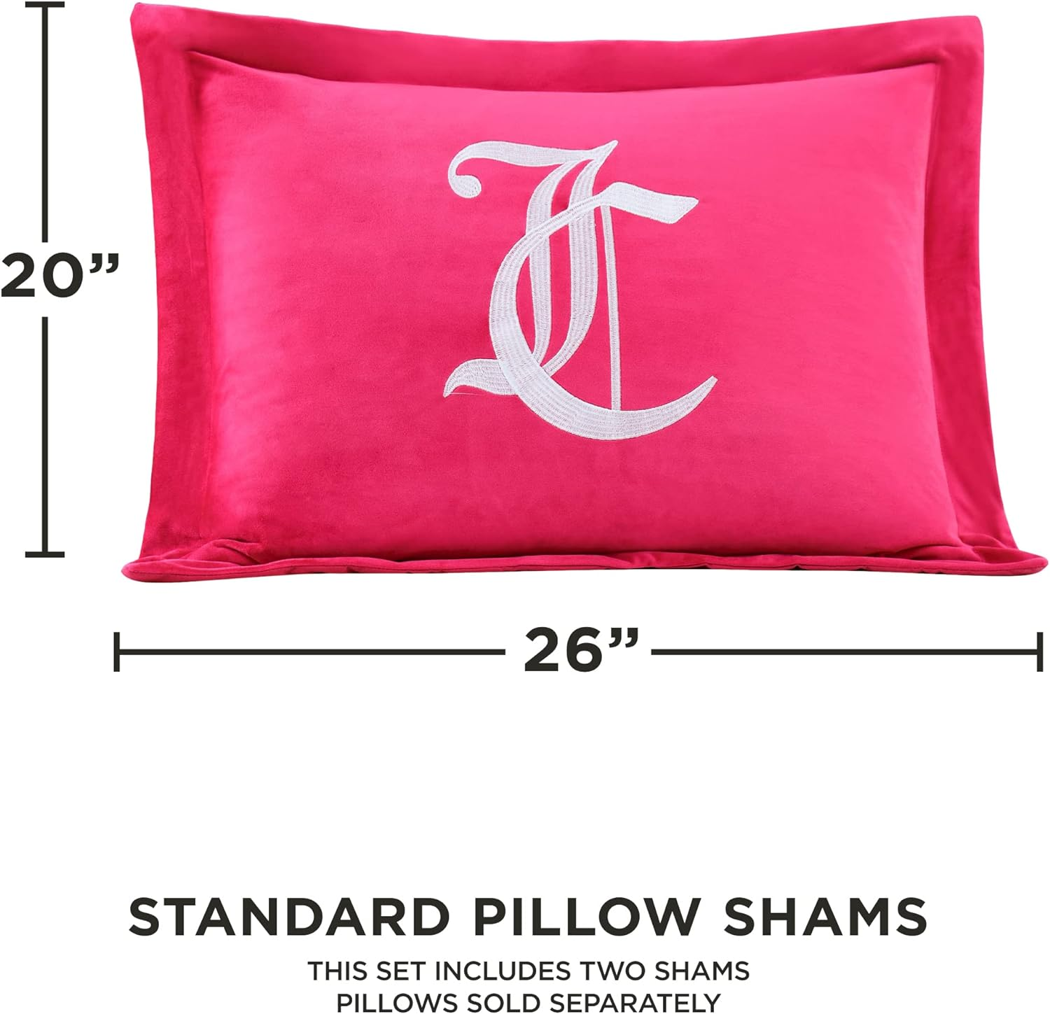 Juicy Couture - Comforter Set - Gothic Design Bedding - Queen - 3 Piece Set Includes (1) 90" X 92" Comforter and (2) 20" X 26" Shams - Wrinkle Resistant - Premium Bedroom Decor - Hot Pink