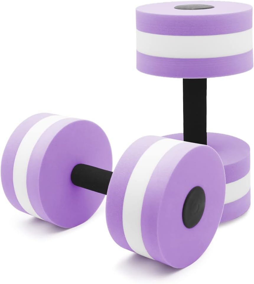 Water Dumbbells Aquatic Exercise Dumbells Water Aerobics Workouts 2PCS Foam Barbells for Men Women Water Sports Fitness Tool