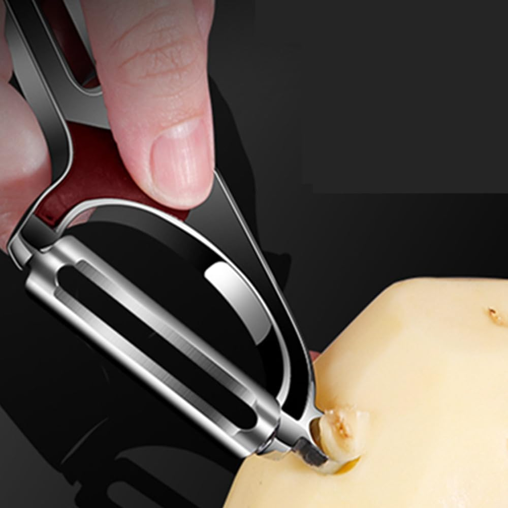 Cuicanfla 1 Pcs Stainless Steel Blade Peeler, Vegetable Peelers for Kitchen, Peeler Set, Stainless Steel Vegetable Peeler with Sharp Blade, for Potato, Veggie, Carrot, Apple, Fruit image number 1