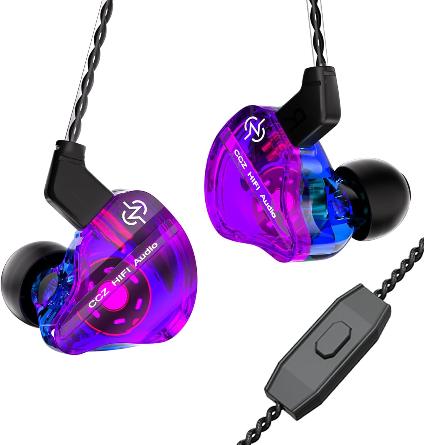 Keephifi CCZ DC01 Pro In-Ear Monitor Headphones, 1DD Bass Hifi IEM Headphones, V-Shape Tuning Wired In-Ear Earphones, Removable 2-Pin Z-OFC Cables for Musicians, Drummers (Green, No Micro)