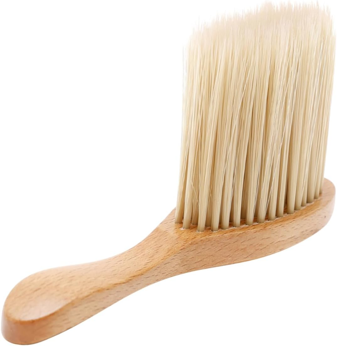 Wooden Broken Hair Cleaner Brush for Hairdressing Neck Duster for Hair Detangler and Cleaning image number 1