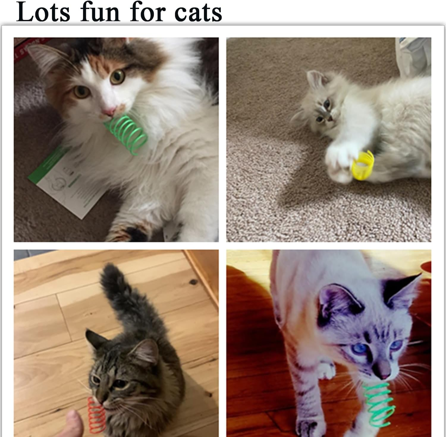 Cat Spring Toys, Bouncy Coil Kitty Toys for Indoor Cats Kittens Durable Interactive Cat Toys Fun Springy Cat Chew Toys for Entertainment image number 2