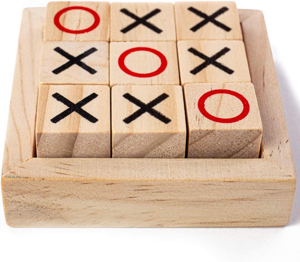 Bigjigs Toys Mini Noughts and Crosses Game - Travel-Friendly Tic Tac Toe Game, Travel Games, Board Games for Families, Kids Games, Pocket Money Toys image number 4