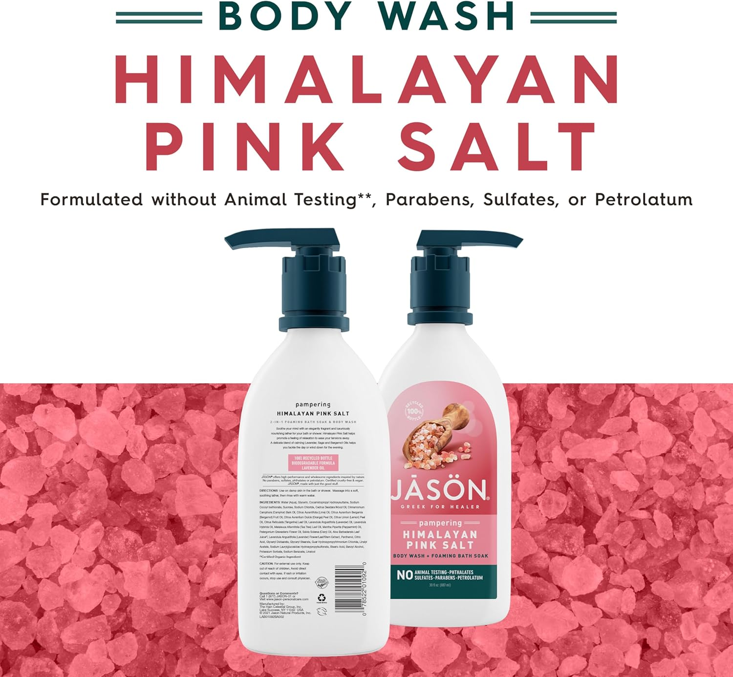 Jason Natural Cosmetics, Body Wash and Bath Soak Foaming 2 in 1, 30 Ounce image number 2