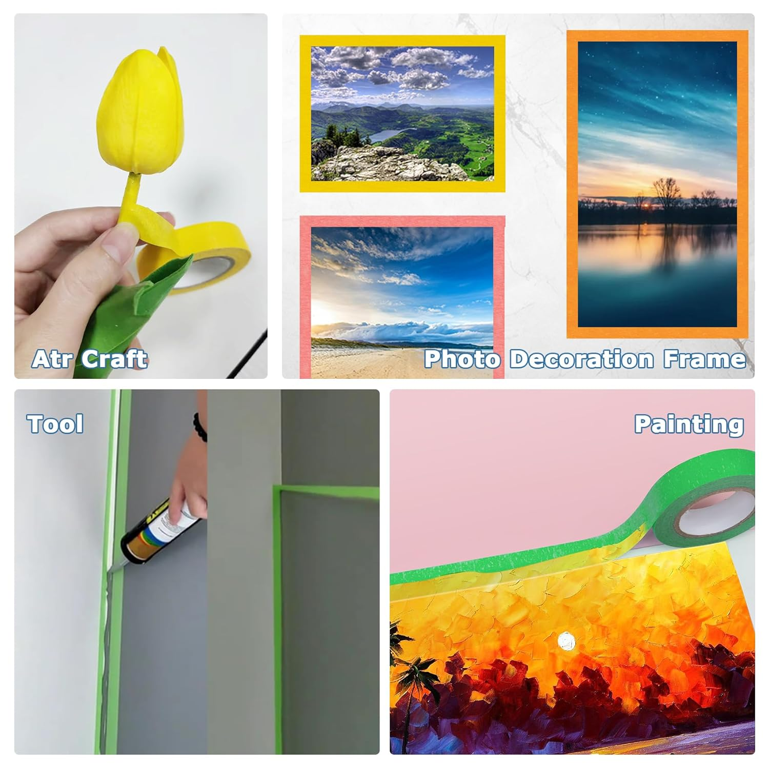 Colored Masking Tape Coloured Tape Artist Tape Crafting Supplies Classroom Must Haves Classroom Supplies 8Rolls 0.59 Inch Art Supplies Washi Tape Set Painter Tape