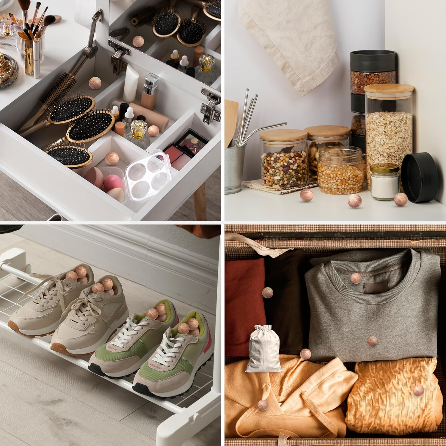 Moth Balls 30 Pack &ndash; 100% Natural Cedar Balls, Chemical-Free Cedarwood Moth Repellent for Wardrobes and Drawers | Long-Lasting Moth Balls for Clothes Storage, Drawers & Closets image number 3