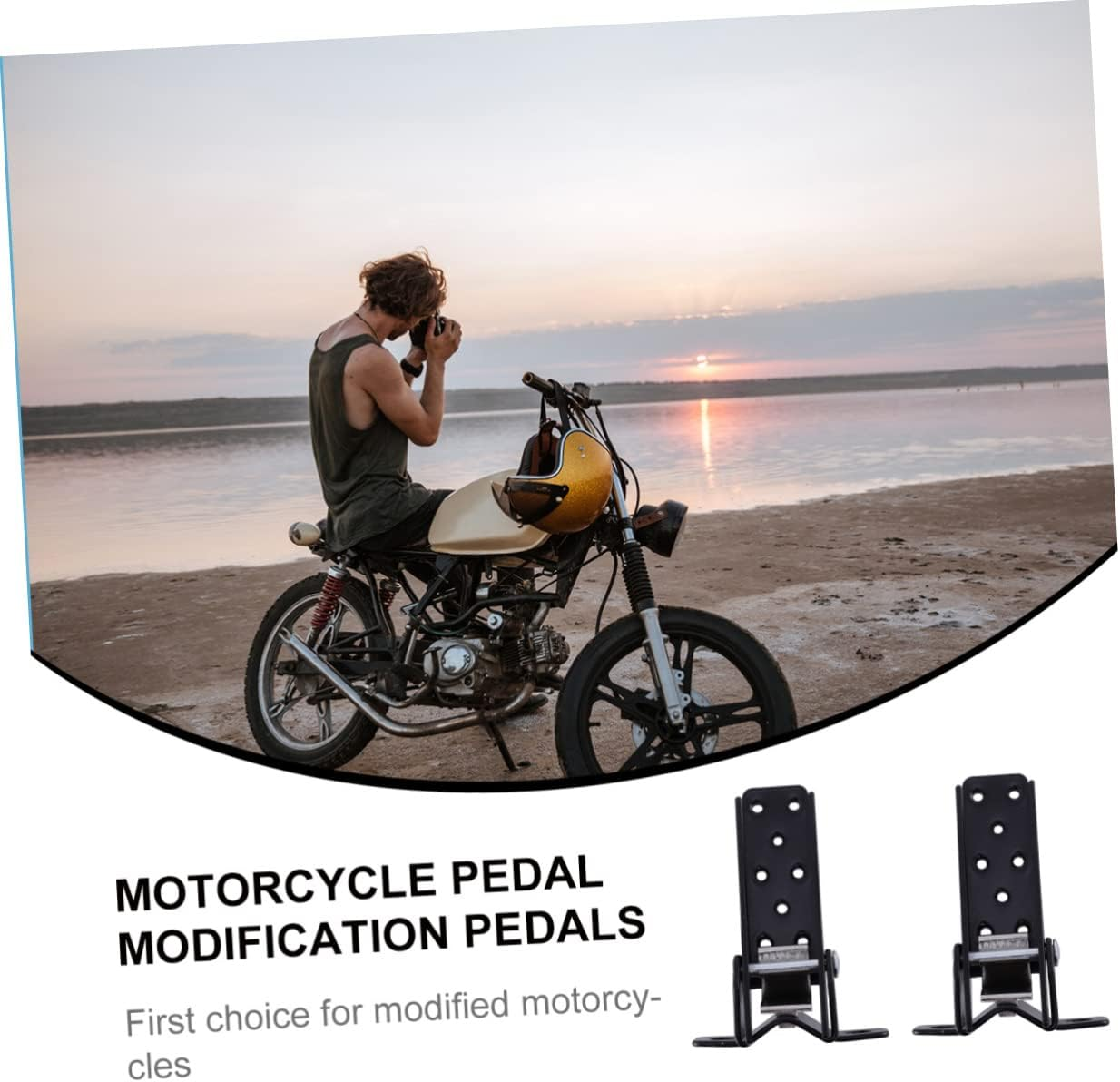 SUPVOX Motorcycle Foldable Foot Pegs Clamp-On Footrest Adjustable Width 25-30Mm Black Pair Fits 24-38Mm Diameter Frame Motorbike Accessories image number 5