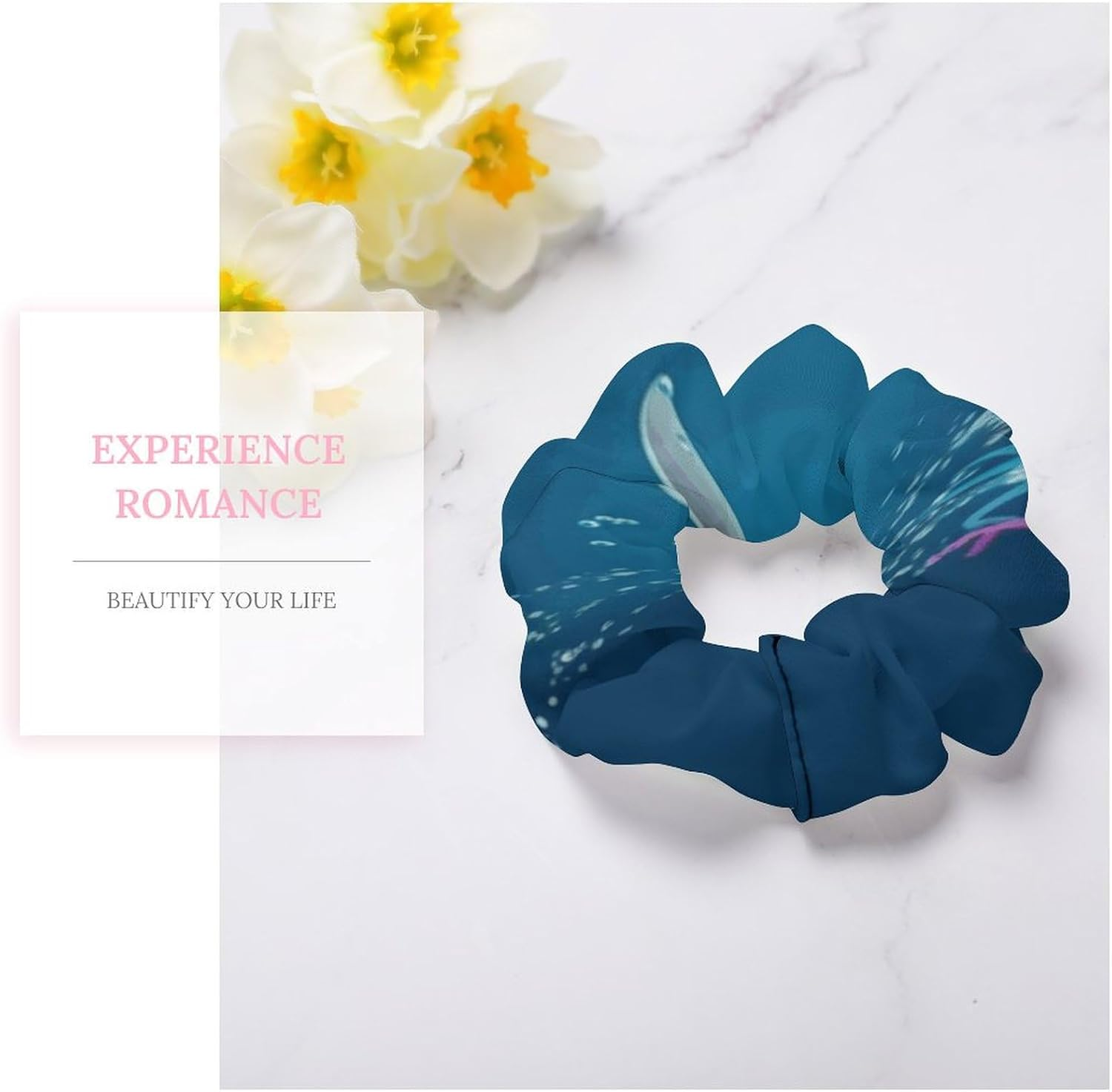 Hair Scrunchies,Dolphin and Fish Hair Bands,Scrunchy Hair Ties Ropes,Scrunchy Hair Ties for Women Girls Hair Accessories image number 6