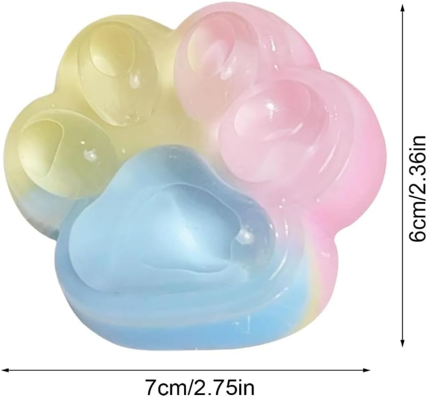 RUOXGZP 2PSC Cat Paw Squeeze Toys, Silicone Taba Big Cat Paw Squeeze Toy, Cute Soft Multicolor Cat Paw Squishys Sensory Toy, Stress Relief Slow Rebound Cat Paw Stress Balls,For Autism & ADHD Children image number 2