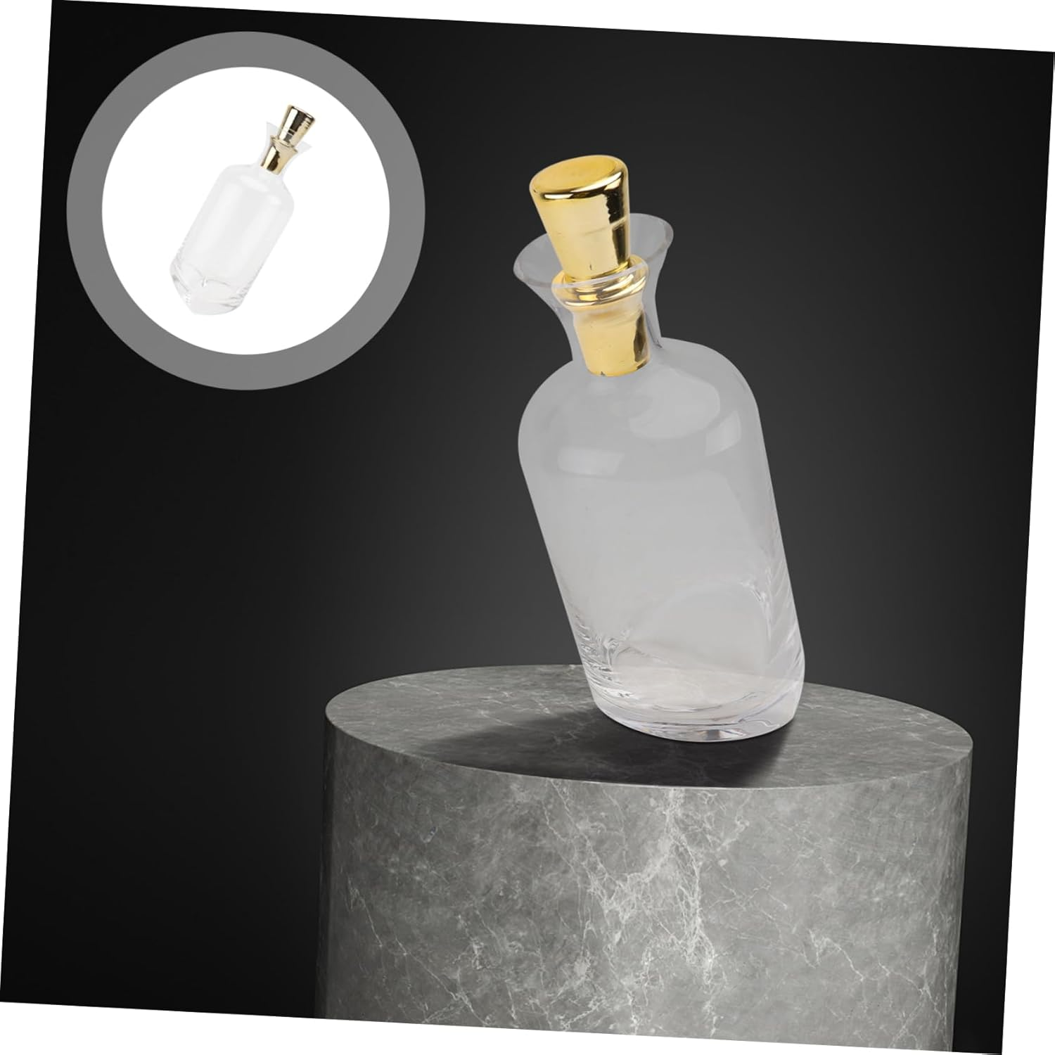 CATIEBYE Creative Crystal Wine Flask Gold Lid Glass Decanter Elegant and Practical Wine Storage for Cocktail image number 6