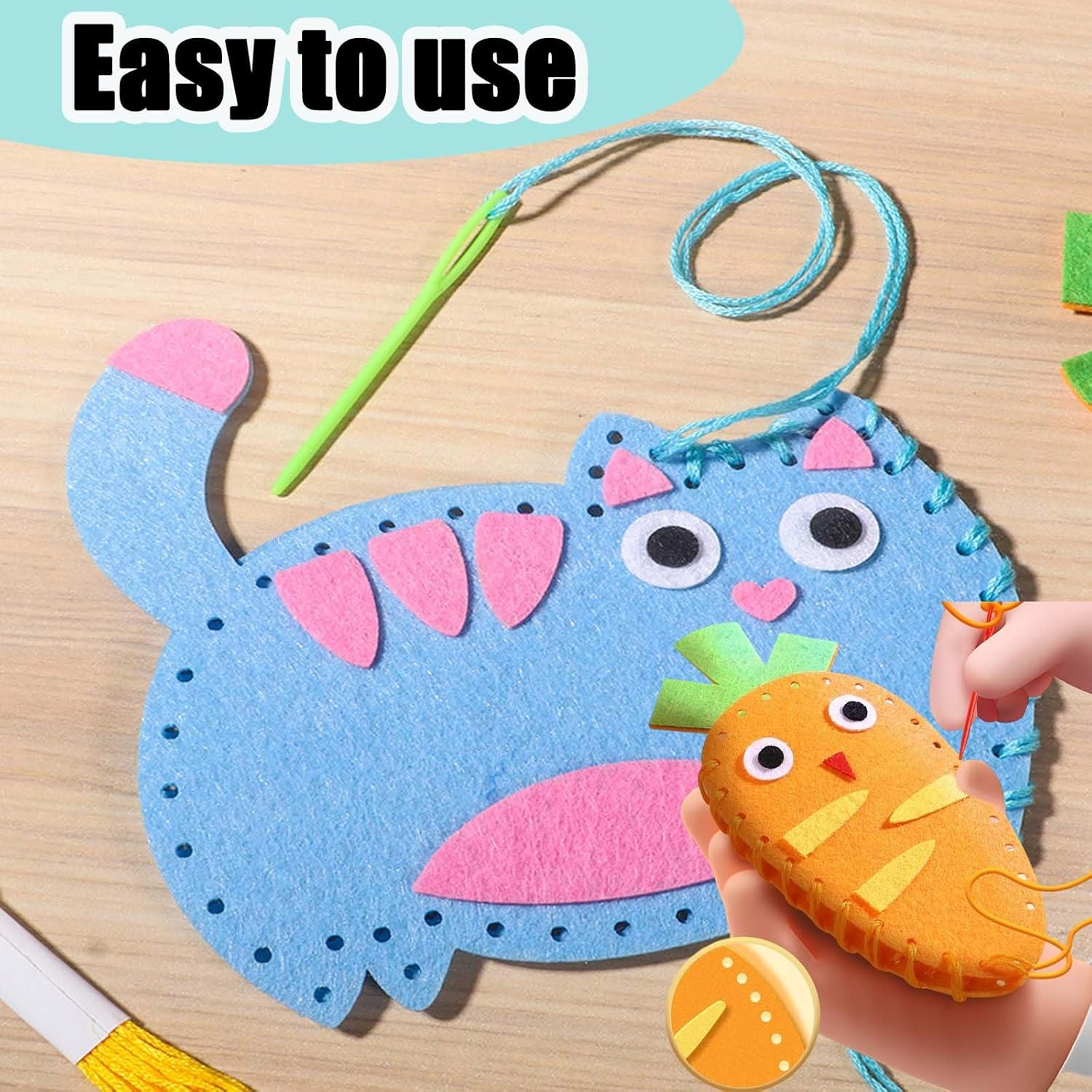 Zquintuplian Sew Fun Kids, Kids Sewing Kit, Play and Learn Sewing Kit, for Various Occasions Such as Home Handicraft Gatherings Birthday Parties Classrooms Holiday Gatherings image number 1