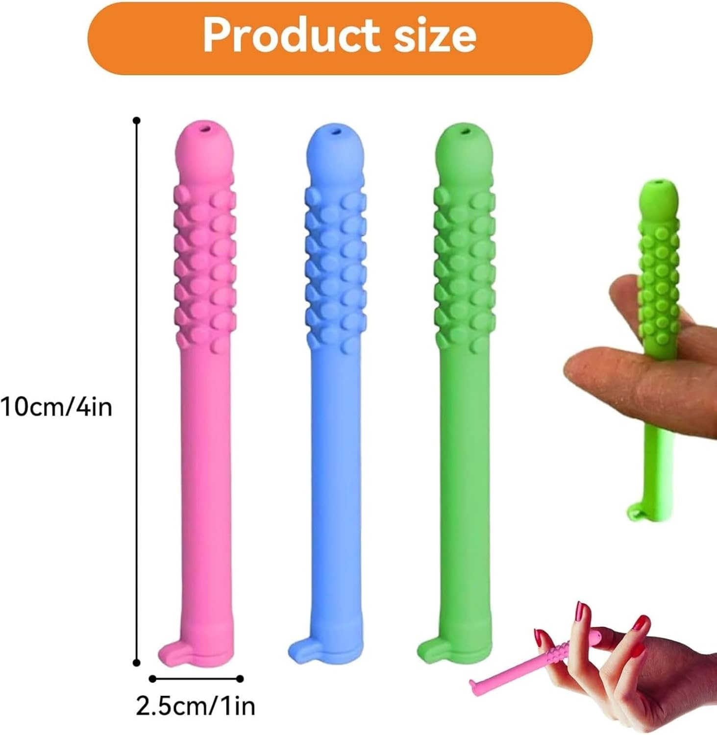 Chewable Breath Sticks with Essential Oils, Chewable Breather Quit, Reusable Silicone Chewer for Adults, Can Be Taken Anywhere 3Pcs(Watermelon+Mint+Strawberr) image number 2