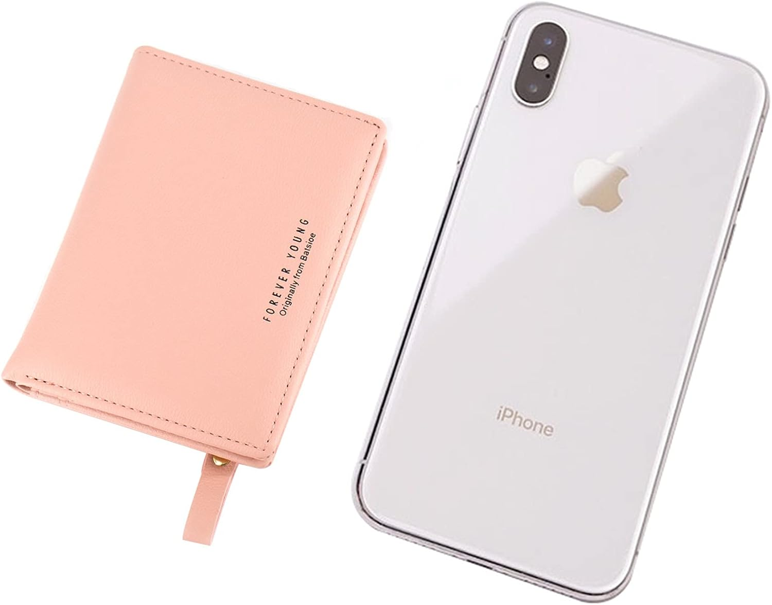 SUMGOGO Small Wallet for Women Slim Leather Card Holder RFID Mini Bifold Short Front Zipper Pocket Coin Purse, Pink, Small, Minimalist - Blue image number 3