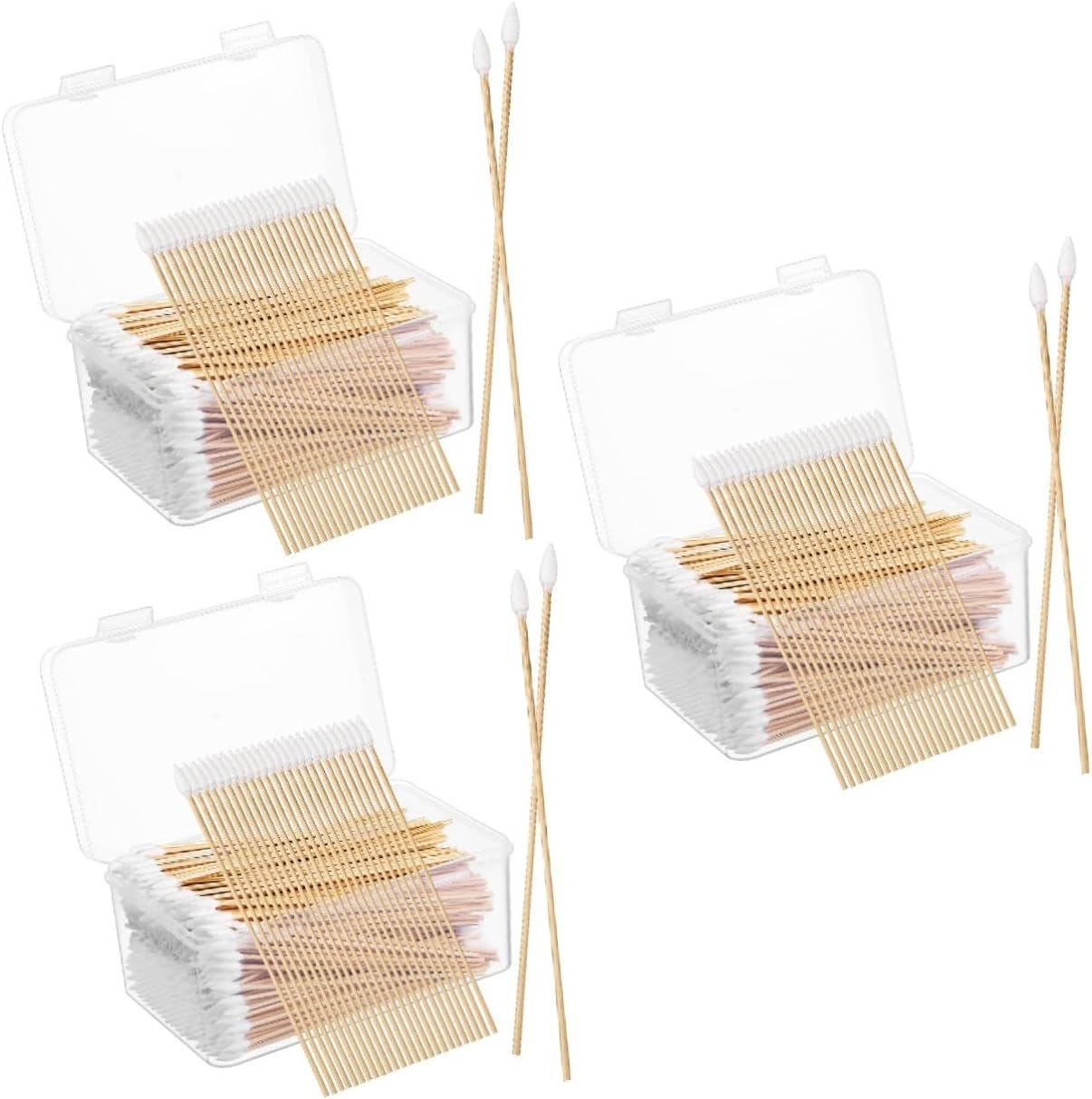 Baluue 1500Pcs Long Cotton Swabs Pointed Tips Makeup Applicator Sticks for Makeup Correction Earphone Cleaning and Keyboard Cleaning image number 5