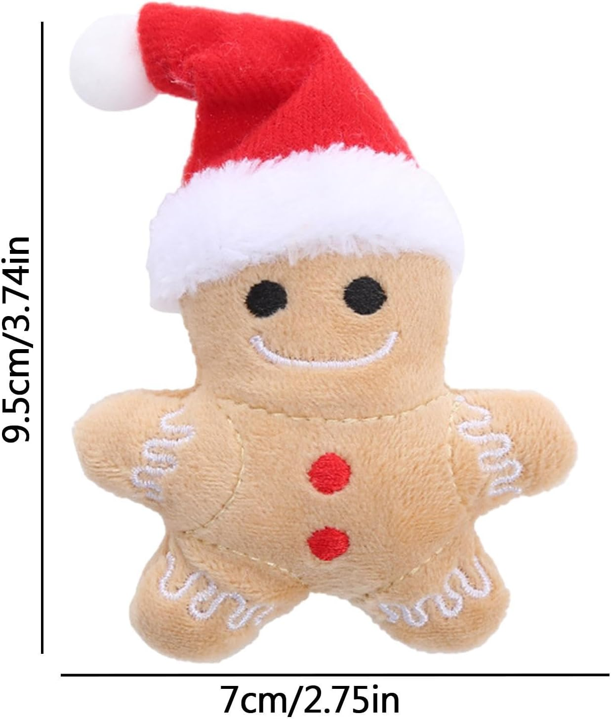 Gingerbread Man Chew Toy | Portable Stuffed Catnip Toys for Cats Interactive, Cat Teething Toy Reduce Boredom and Unease Kitten Teething Toys, Cat Pet Toys Ngumms image number 4