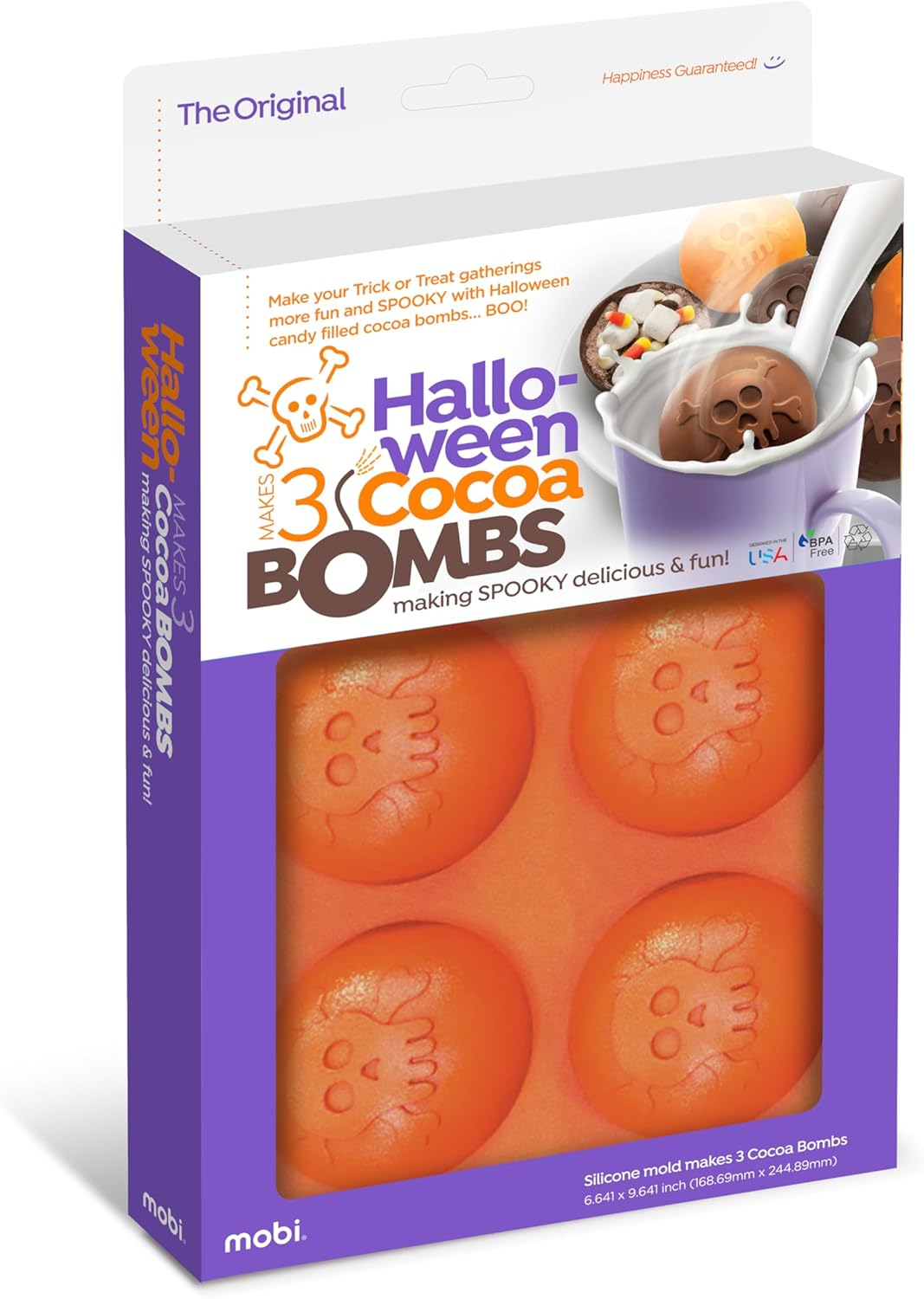 Mobi Hot Chocolate Cocoa Bombs Silicone Mold, Gingerbread Man, for Making 3 "Bombs"