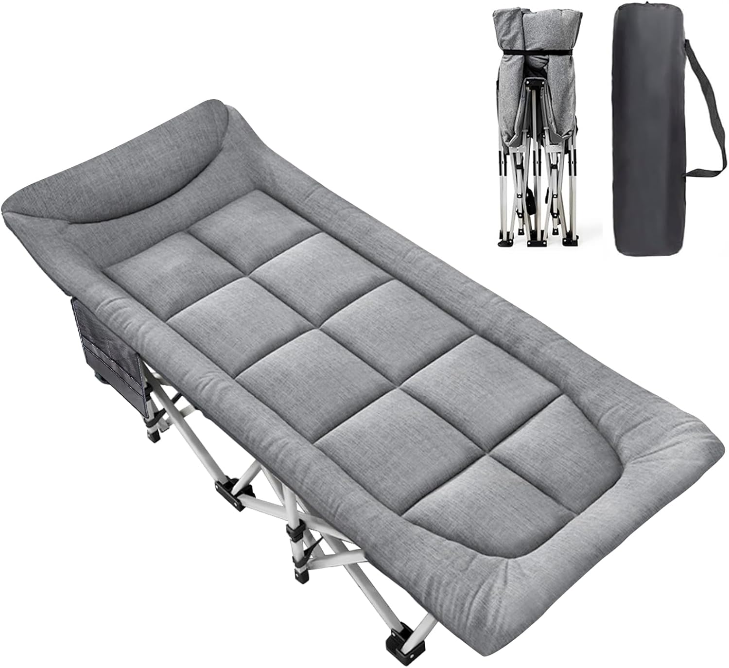 Folding Camping Cot, Sleeping Cots for Adults with Mattees, Camping Bed for Home, Office and Outdoor Beach(Include Carry Bag) image number 2