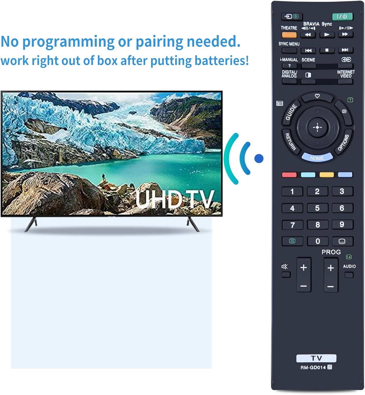 PZL RM-GD014 Replacement Remote Control for Sony Bravia LCD TV RM-GD005 RM-GD009 RM-GD015 KDL-32EX700 KDL-40EX710 KDL-55HX700 KDL-40EX700 KDL-40HX700 KDL-32EX710 KDL-32EX600 KDL-40EX600 KDL-46HX700 image number 1