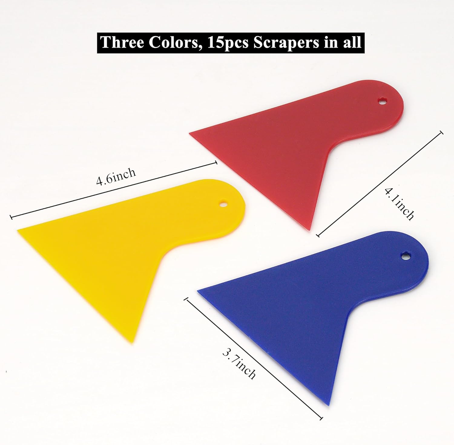 Umaki Vinyl Wrap Squeegee Car Body Filler Spreaders Paint Scraper Decal Applicator Plastic Small Scraper Set Window Tint Squeegee, Wallpaper Smoothing Tool, (15Piece,Three Colors) image number 5