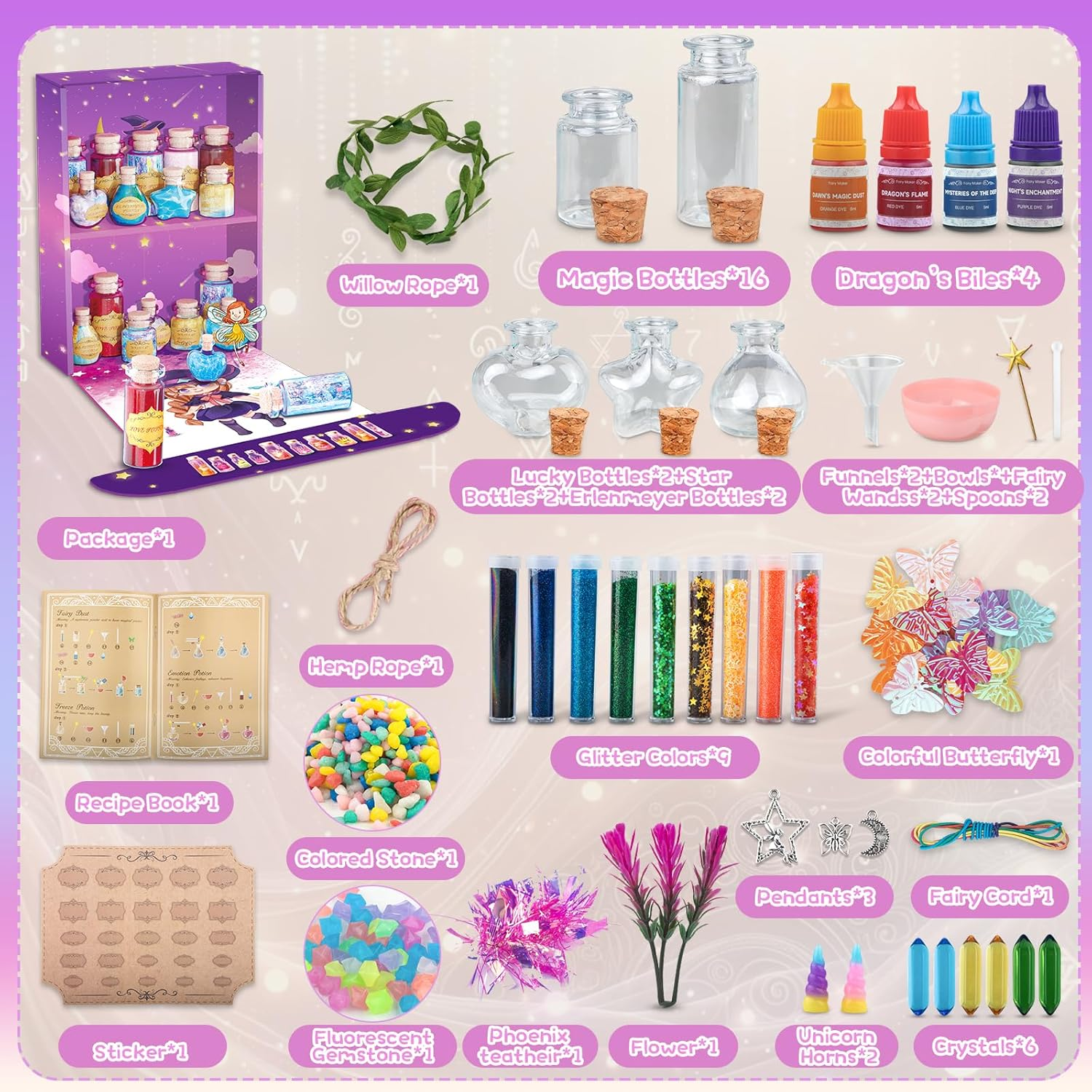 Fairy Magic Potions Kit for Kids, Fairymaker Arts and Crafts Kits for Kids, Creative DIY Fairy Toys & Magic Potions for 6 7 8 9 10 Years Old Girls, Ideal Christmas Birthday Fairy Gifts for Girls image number 5