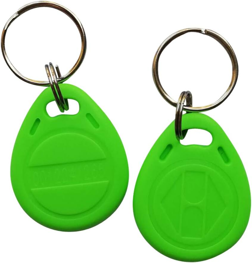 Rfid Tag 125 Khz Key Em4100 ABS Unique ID (Pack of 10) (Green)
