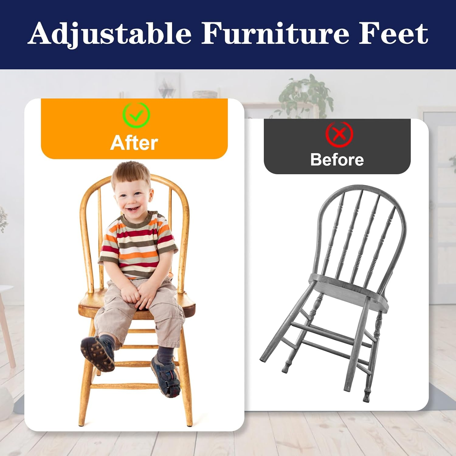 1/4" Thread Furniture Feet Levelers, 12 PCS Adjustable Furniture Feet Threaded Screw In, Leveling Feet Screw on Furniture Glide Leveling for Table, Cabinets, Chairs, Stool Legs image number 3