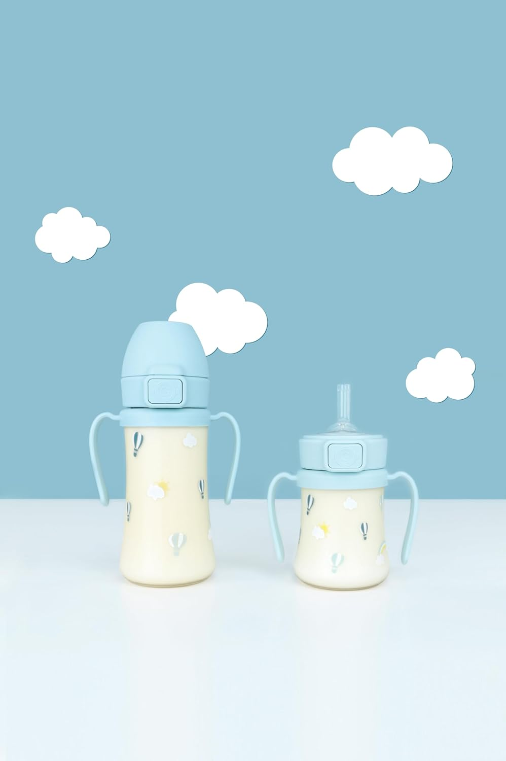 Sky Balloon PPSU Straw Cup 300Ml(Creamy Blue) image number 4