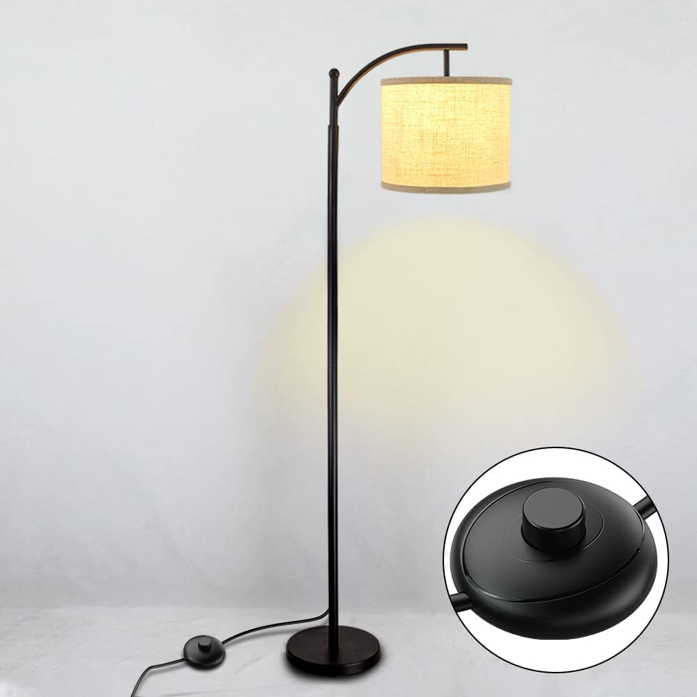 Depuley Floor Lamp, Standing Lamp with Hanging Lamp Shade, Industrial Arc Reading Lamp Is Perfect for Bedroom, Living Room, Office, Study Room, Included 8W 3000K Eye-Care LED Bulb image number 2