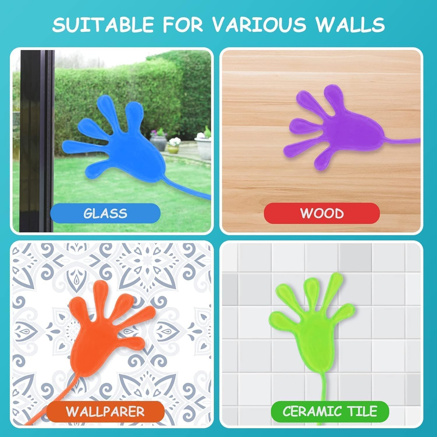 Mumoo Bear 20Pcs Sticky Hands, Sticky Stretchy Toys Set, Novelty Toys for Kids, Party Bag Fillers, Birthday Party Favor for Kids Party Supplies, Classroom Rewards image number 1