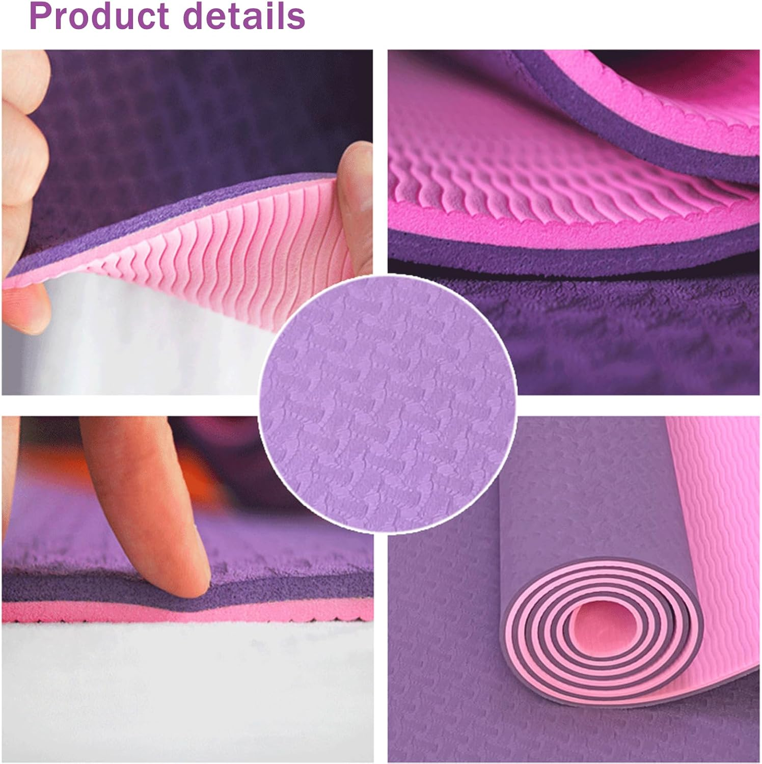 Foldable Yoga Mat, 6Mm TPE Exercise Mat, Thick Exercise & Workout Mat for Yoga, Pilates and Fitness with Anti-Slip Function &A Storage Bag for Yoga (183Cm*61Cm* 6Mm)