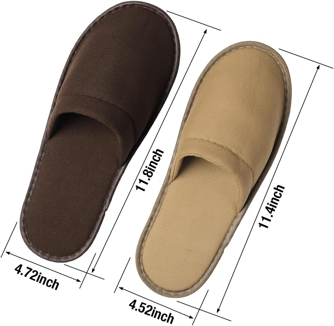 Yeios 20 Pairs Disposable Slippers for Guests Hotel Slippers Spa Slippers Non-Slip Washable House Slipper Bulk for Adult for Men and Women White