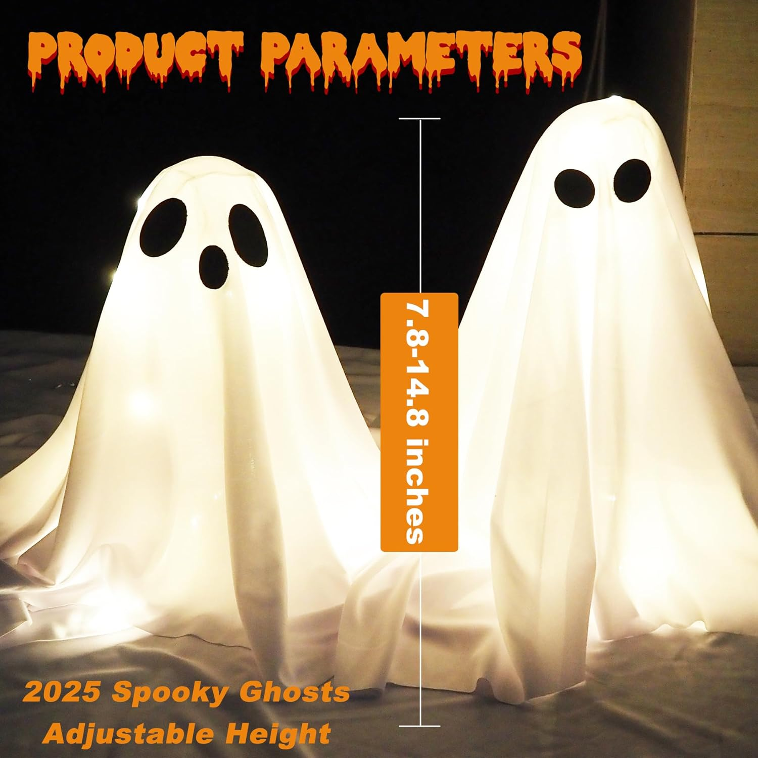 Halloween Decorations Indoor, 2 Packs Spooky Ghosts, Scary Ghost for Halloween Decor Party Home Table Room Kitchen and Fireplace Decor (White) image number 6