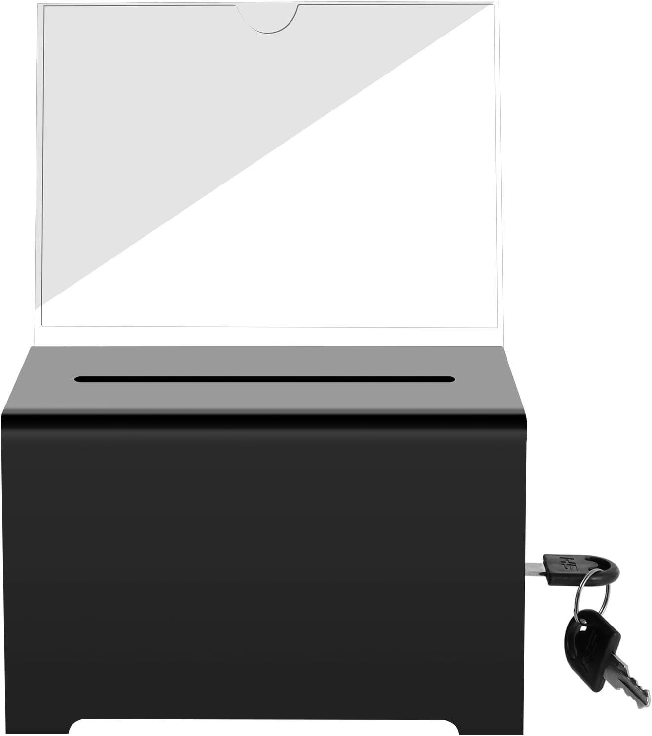 Acrylic Donation Box with Lock Clear Ballot Box with Removable Sign Holder 6.25&times;4.5&times;4 Inch Suggestion Box Storage Container with Keys Reusable Raffle Box for Fundraising Voting Charity Ballot image number 2