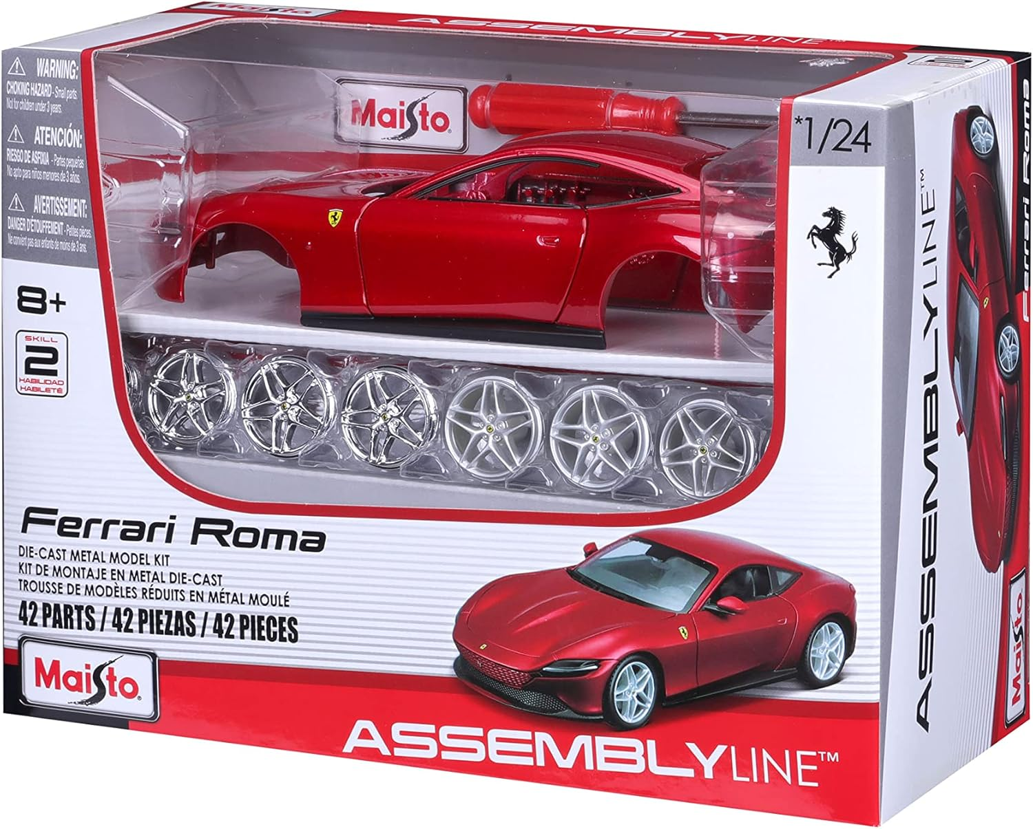 Maisto 1:24 Assembly Line Ferrari Roma, Red image number 6