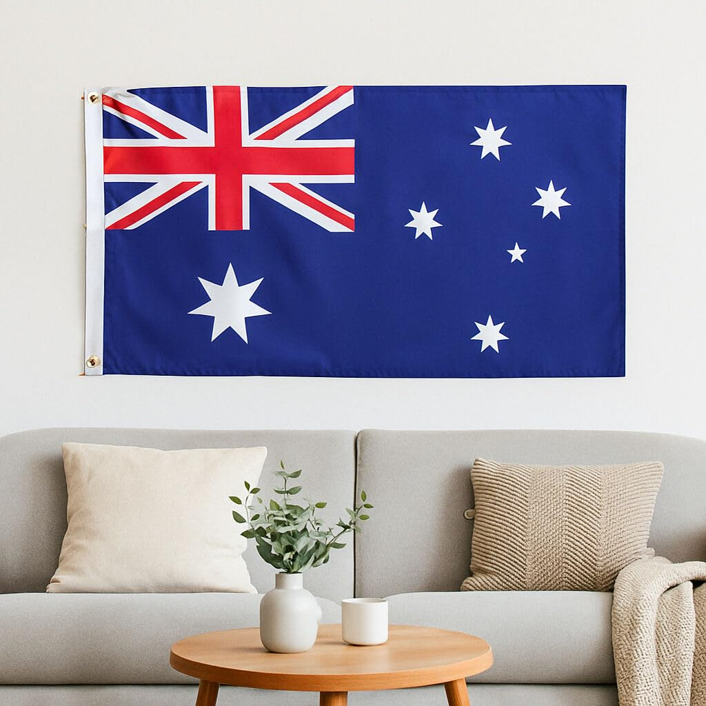 54X108Cm Australian Flag - Premium Outdoor Aussie Flag for National Pride & Sports, Heavy-Duty, Fade-Resistant, with Eyelets, Perfect for Australia Day Celebrations (1)