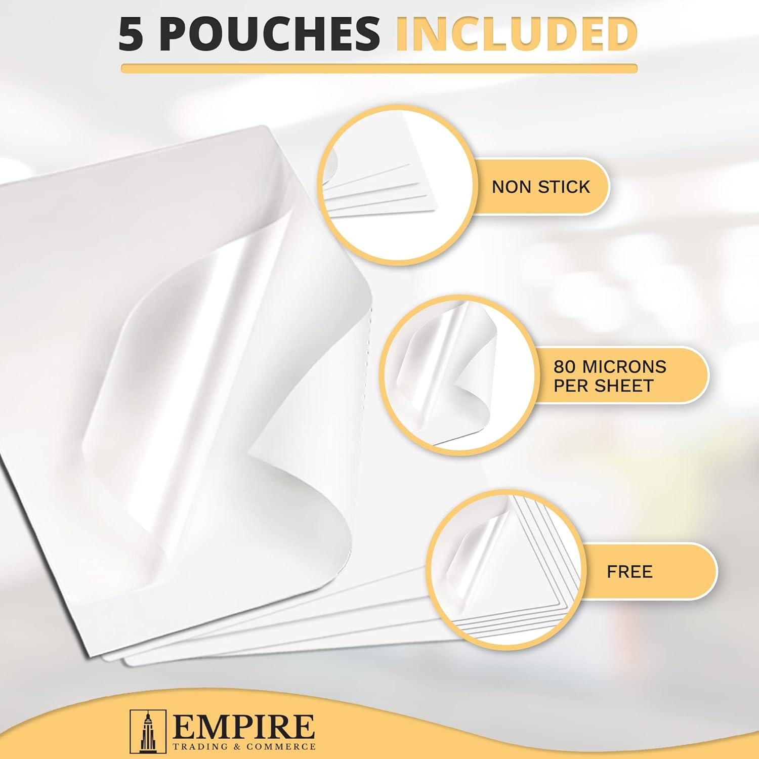 Empire Laminator, Laminating Machine with 10 Laminating Pouches, Hot and Cold Laminators Machine, A4 Thermal Laminators for Home, School and Office Use - Silver image number 4