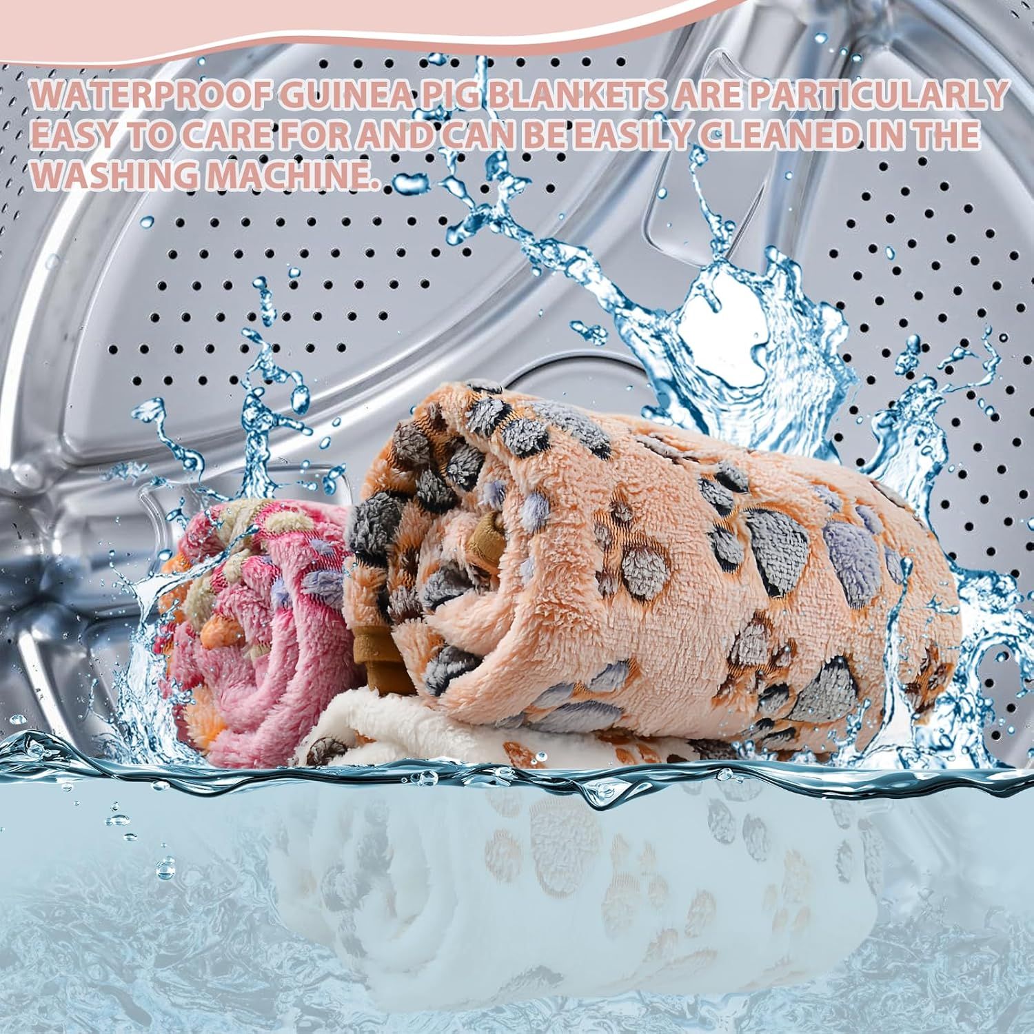 WIYETY Pack of 3 40 X 60 Cm Waterproof Guinea Pig Blankets: Guinea Pig Fleece Blankets Washable Small Animal Fleece, Warm Fluffy Puppy Blanket for Kittens Small Animal Mats, for Rabbits, Hamsters