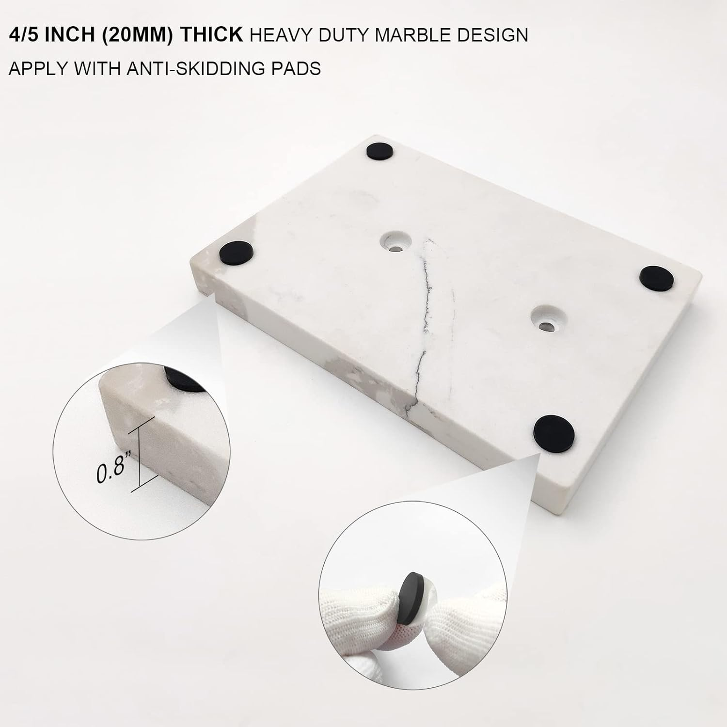 Gzila Free Standing Toilet Paper Holder Stand with Reserve, Heavy Weighted Marble Base Design, Bathroom Stands Tissue Rolls Holder, 304 Stainless Steel Brushed Nickel image number 4