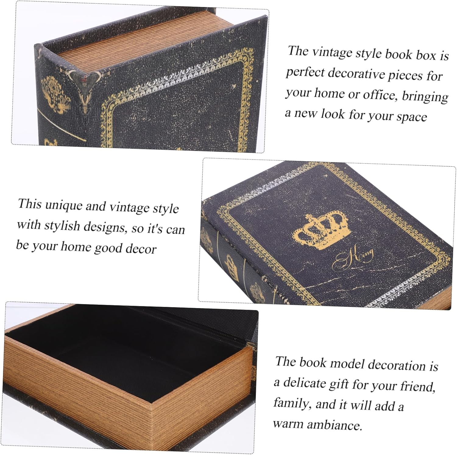 Vintage Imitation Book Decorations for Home Office Finish Bookshelf Storage Box for Book Lovers and Interior Styling image number 3