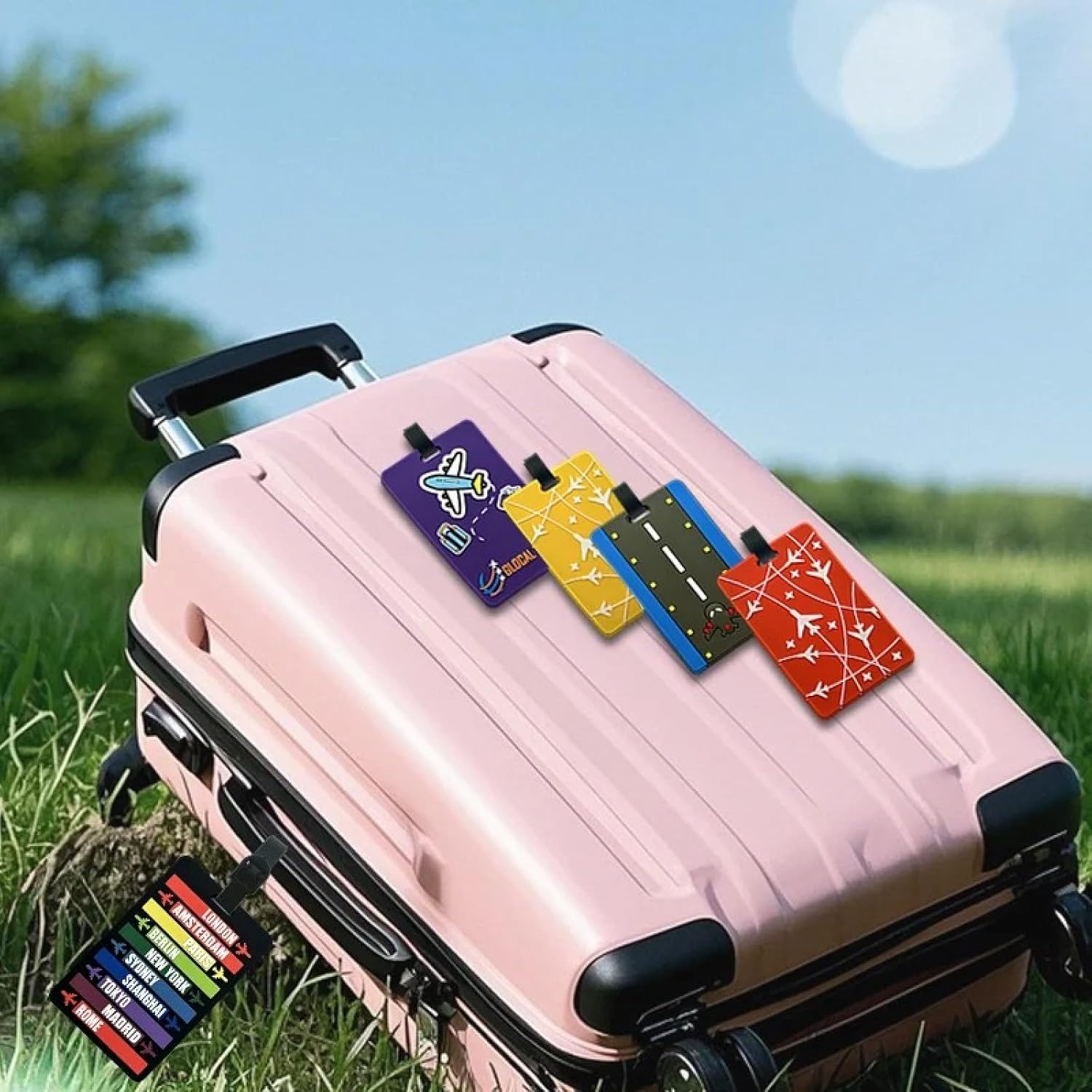 6 PCS Creative PVC Soft Rubber Luggage Tags Boarding Pass Identification Tags Multifunctional Travel Tags image number 3