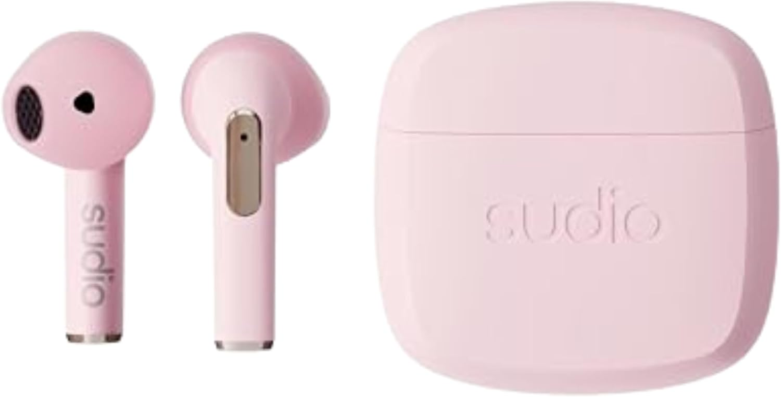 SUDIO N2 (Pink) Wireless Earphones, Bluetooth 5.3, Ios and Android Compatible, IPX4 Level, Waterproof Design, Scandinavian Design, Sdgs, Sustainable, Gift image number 1