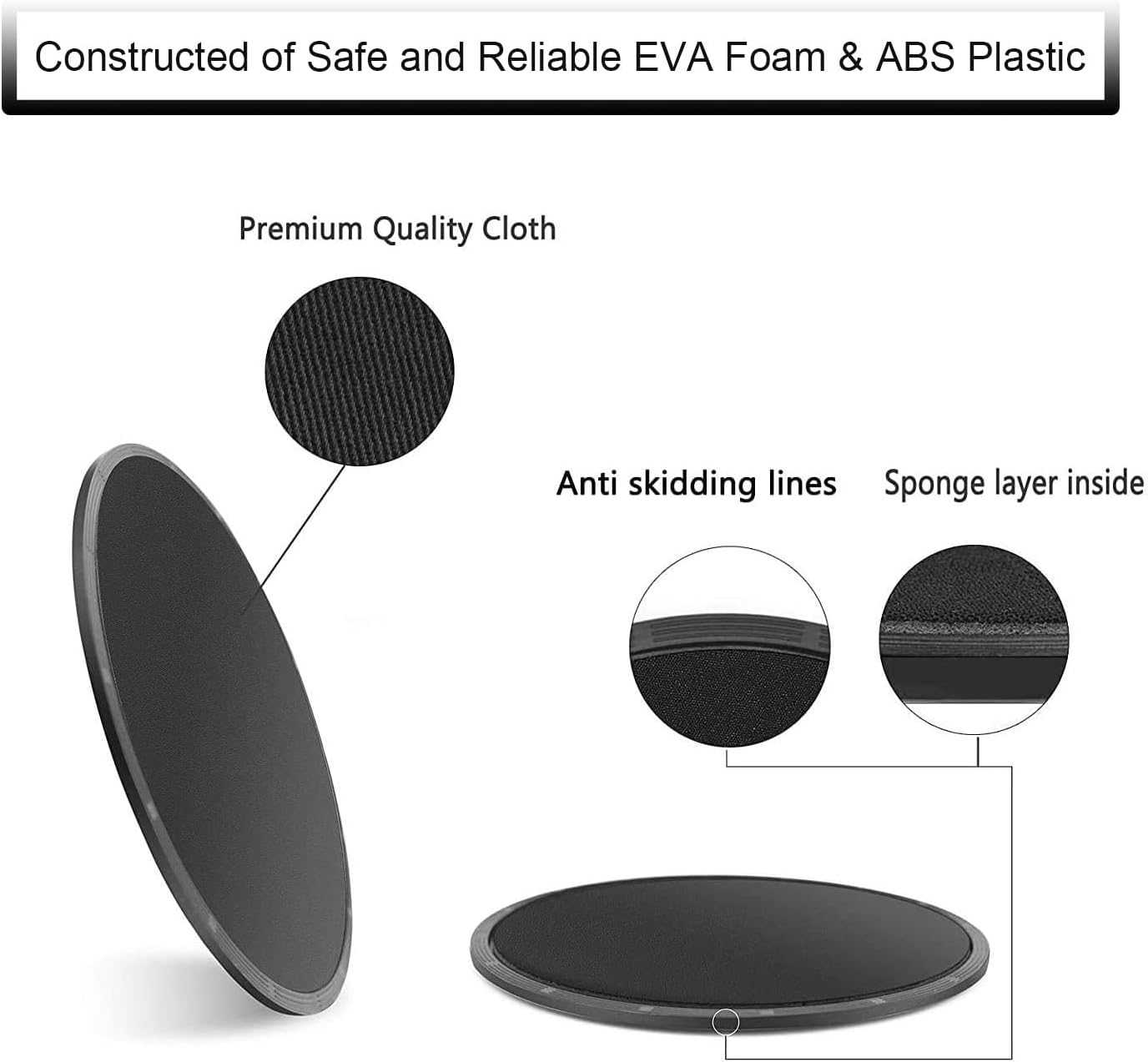 Exercise Core Sliders, WADY 2 Pack Sliders for Working Out Yoga Pilates Gliding Disc with Dual Sided Exercise Gliding Discs Use on Carpet or Hardwood Floors, Light and Portable image number 1