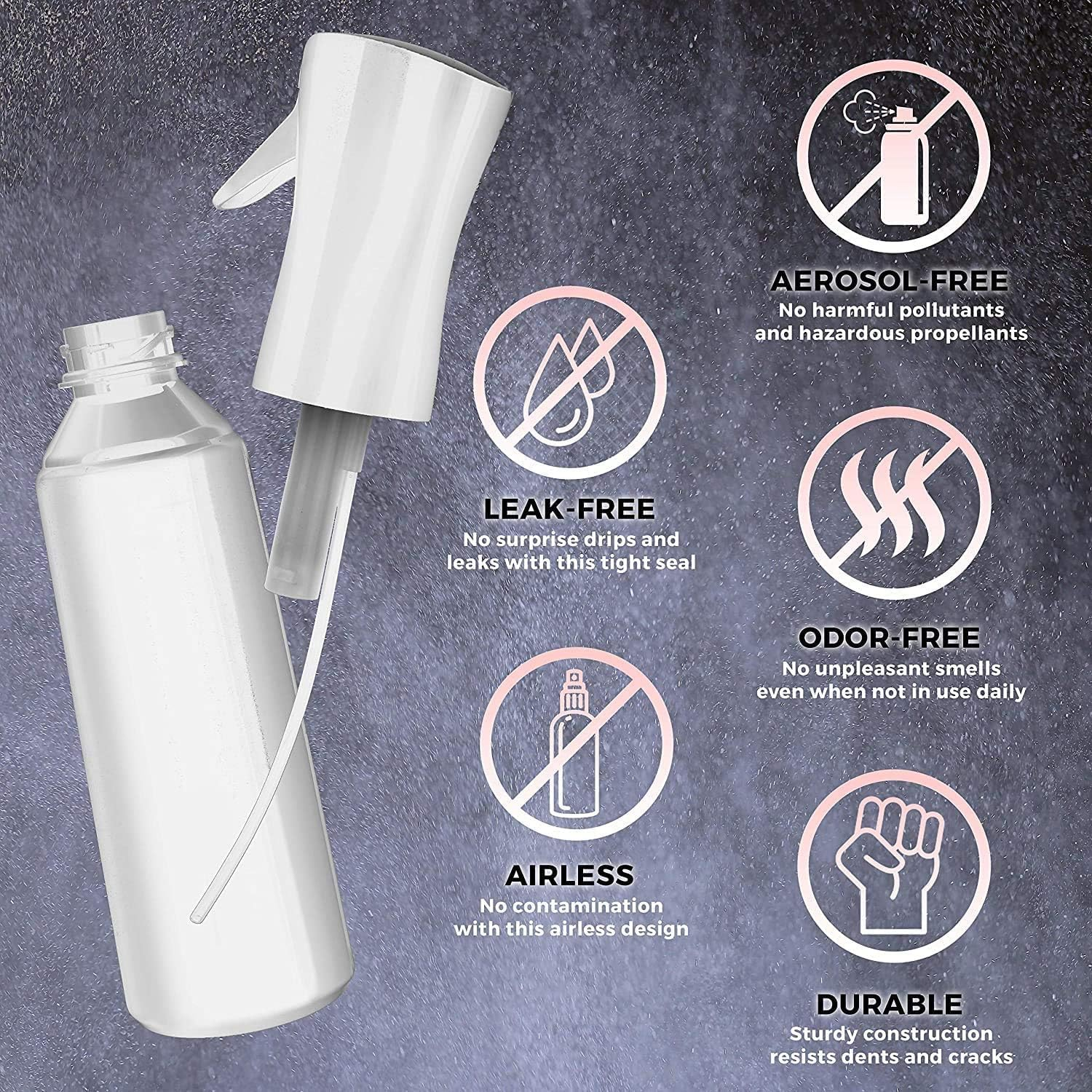 Hair Spray Bottle Continuous High-Pressure Spraying Bottle Atomized Continuous Spraying Nano Watering Can (White, One Size)