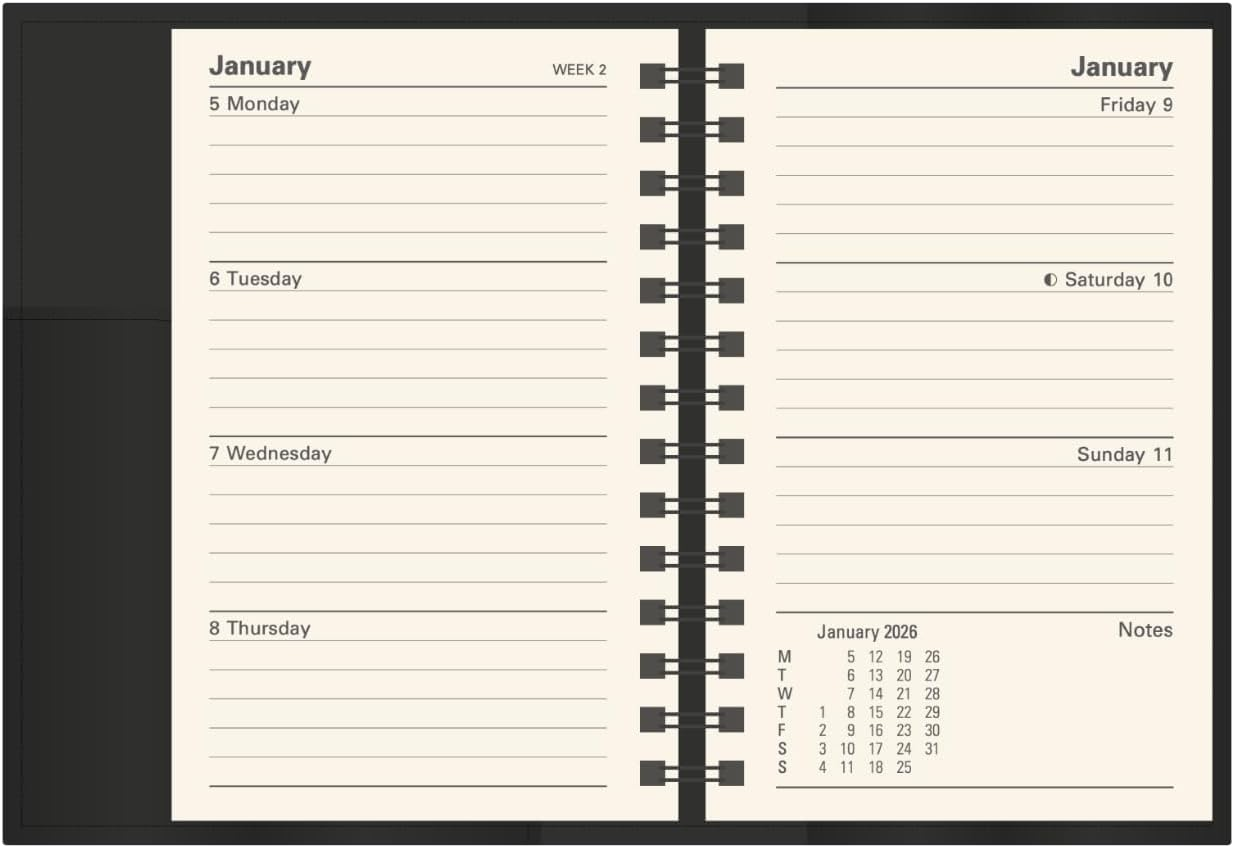 Collins - Vanessa 12 Month 2026 Diary/Planner, Week to View, B7R PU - Red image number 1
