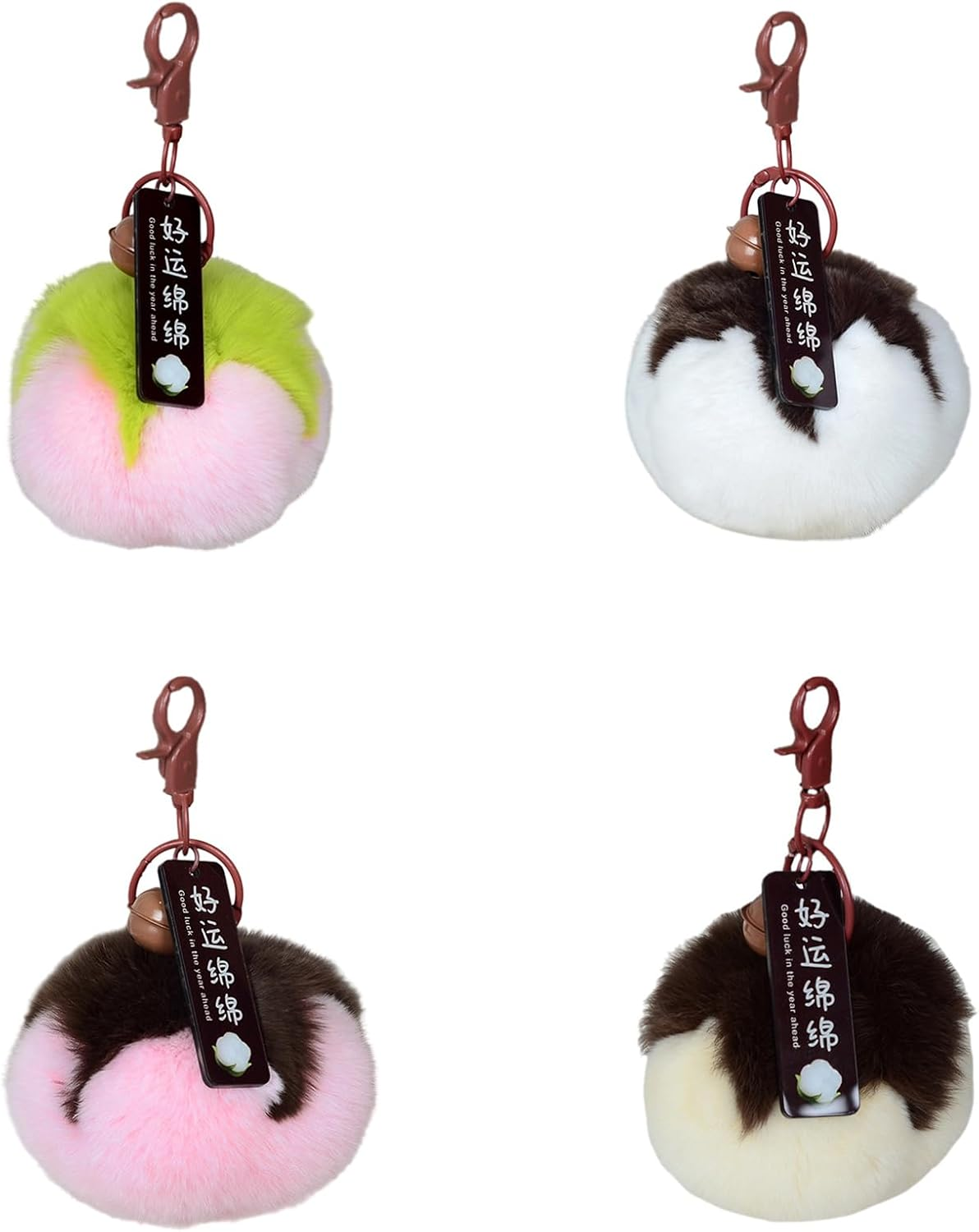 Whltzf 1. Premium Faux Hair Keychain with Metal Hook Stylish Bag Charm for Travel & Everyday Use Multi Use Keychain Pendant - Color 3 image number 2