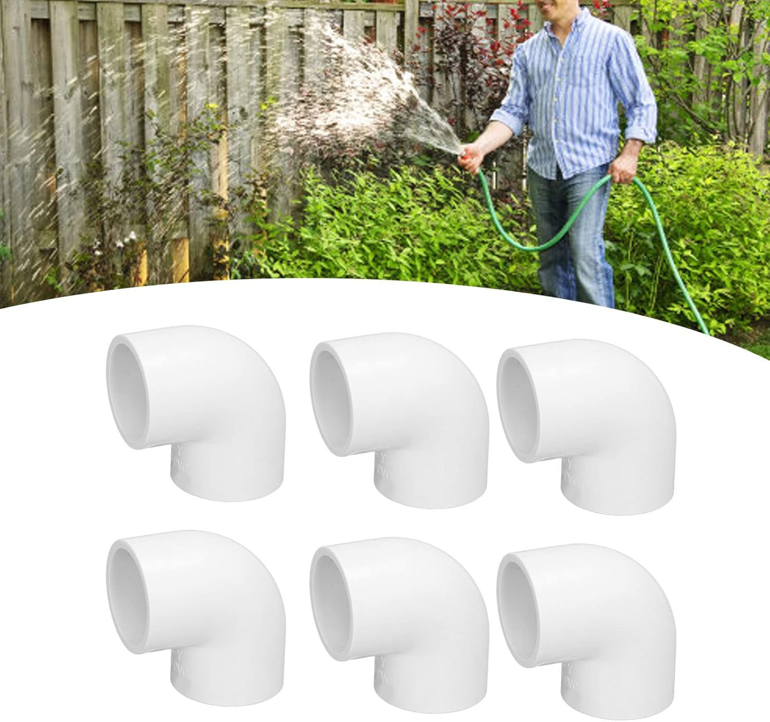 Hyuduo 90 Degree Elbow PVC Pipe Fittings 12Pcs, Resistant, Smooth Interior, Connect Unthreaded Pipes, for Cold Water Distribution Systems (32Mm) image number 1