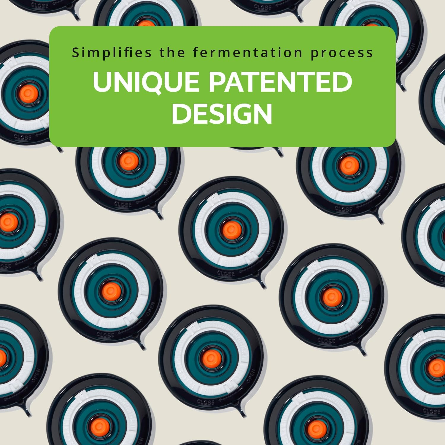 Easy Fermenter Fermentation Kit, Mason Jar Airlock Lid for Wide Mouth Jars, Kimchi, Pickle, and Sauerkraut Fermenting, Pack of 4