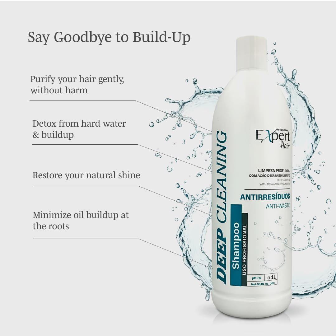 Expert Hair anti Residue Shampoo | Sulfate Free Clarifying Shampoo | Maintains Hair Color & Softness | 1L/33.8 Fl Oz image number 3