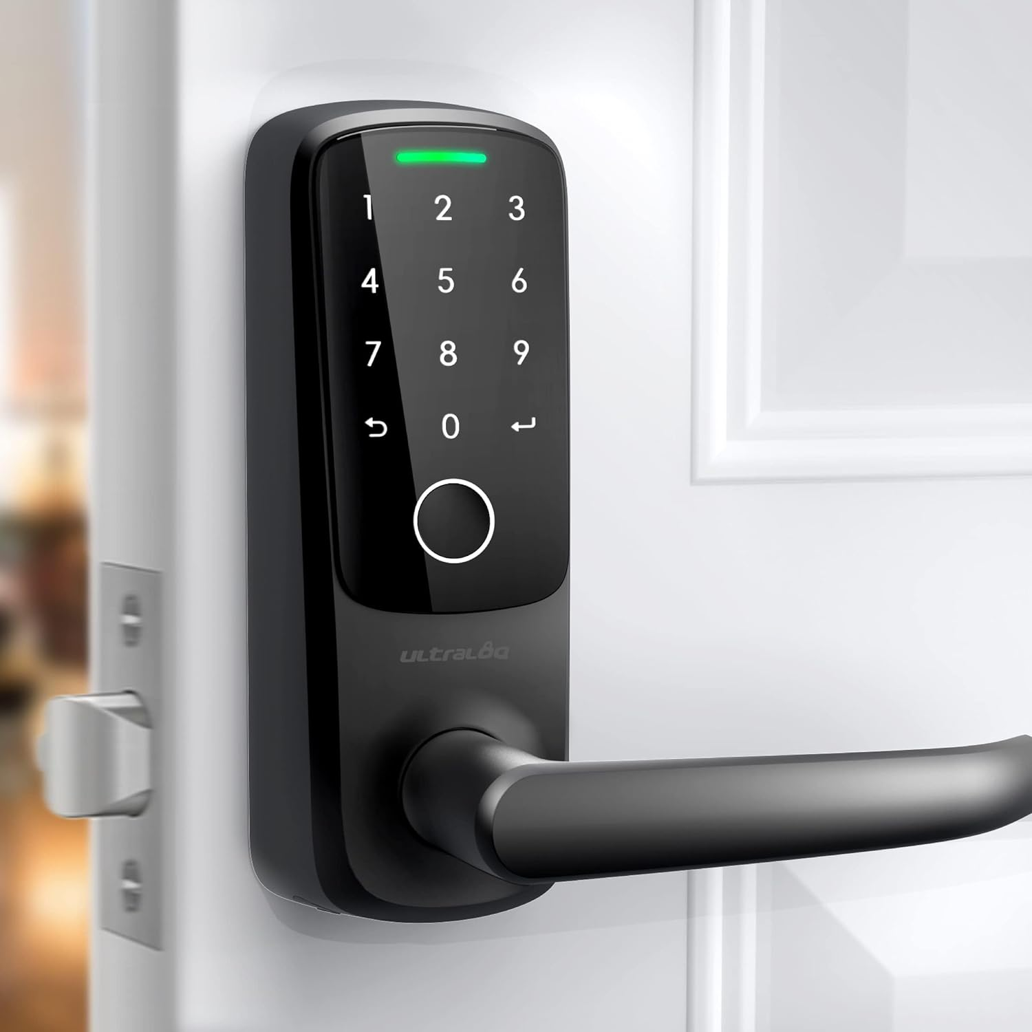 ULTRALOQ Latch 5 World'S First Built in Wifi Smart Lock (Black) with Fingerprint ID, 5-In-1 Keyless Entry Electronic Door Handle with Bluetooth, Biometric Fingerprint and Touch Digital Keypad image number 5