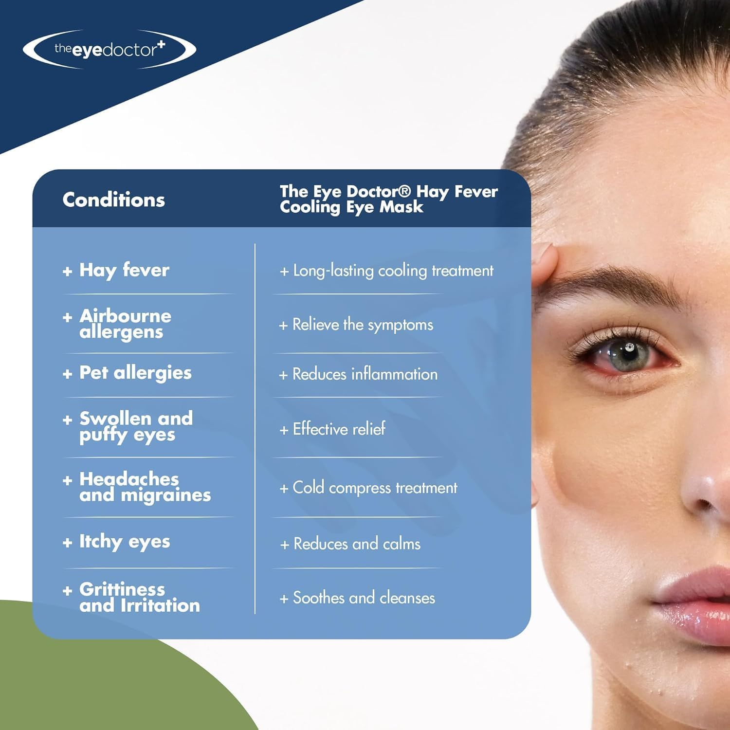 The Eye Doctor Allergy - Cold Eye Compress for Allergy & Hayfever Symptoms, Inflammation, Puffy Eyes, Headaches and Migraines - Reusable Gel Eye Mask - Cool Soothing Relief Therapy image number 6